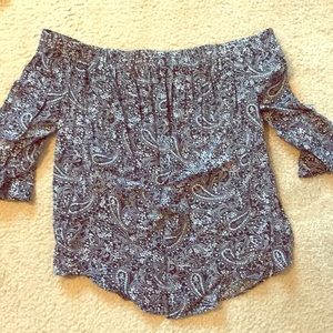 Black & white off the shoulder top